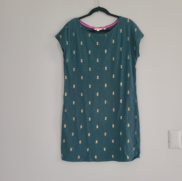 Boden Green Pineapple Tee Dress 6R - Picture 5 of 5